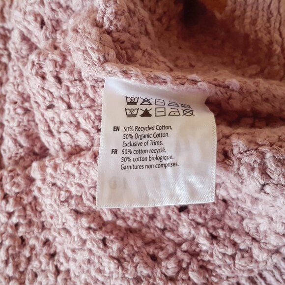 tentree Mauve 100% Cotton Knit Cropped Sweater L - Picture 6 of 6
